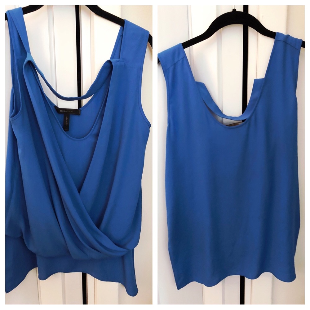BCBG drape front short sleeve top, size xxs